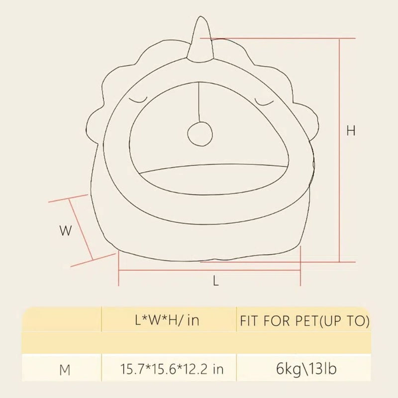 Adorable Dinosaur Pet House with Toy - Nordavory