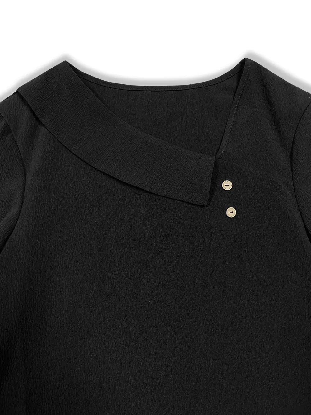 Asymmetrical Neck Long Sleeve Blouse-Nordavory