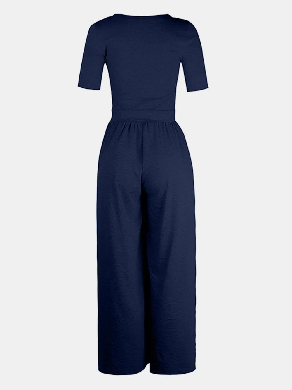 Scoop Neck Short Sleeve Jumpsuit-Nordavory