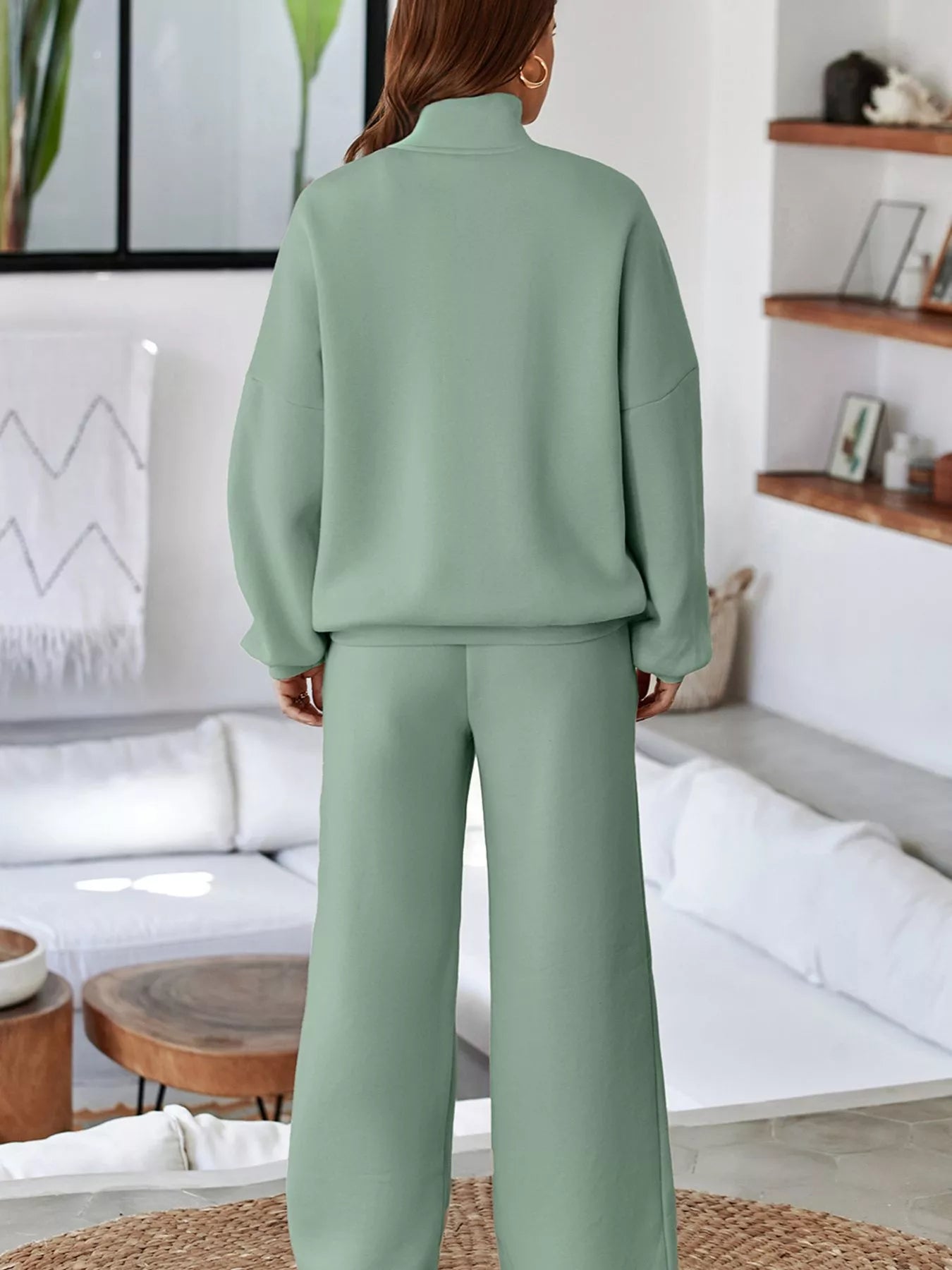 Relaxed Zip-Up Jacket & Drawstring Pants Set – image 30