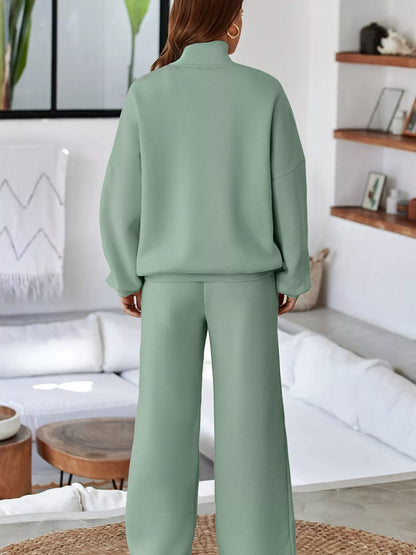 Relaxed Zip-Up Jacket & Drawstring Pants Set – image 30