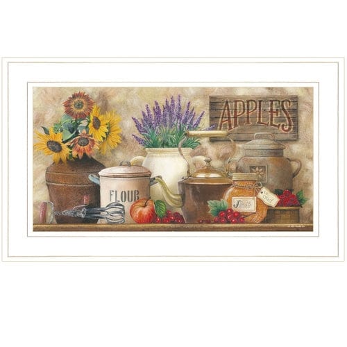 Antique Kitchen 4 White Framed Print Kitchen Wall Art - Nordavory