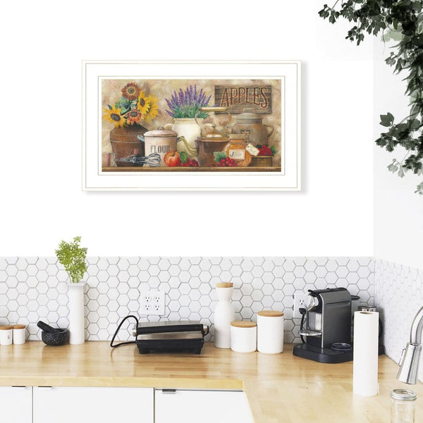 Antique Kitchen 4 White Framed Print Kitchen Wall Art - Nordavory