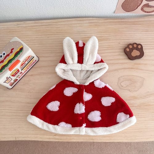 Autumn and Winter Baby Girl Cartoon Pattern Warm Cozy Fleece Cape - Nordavory