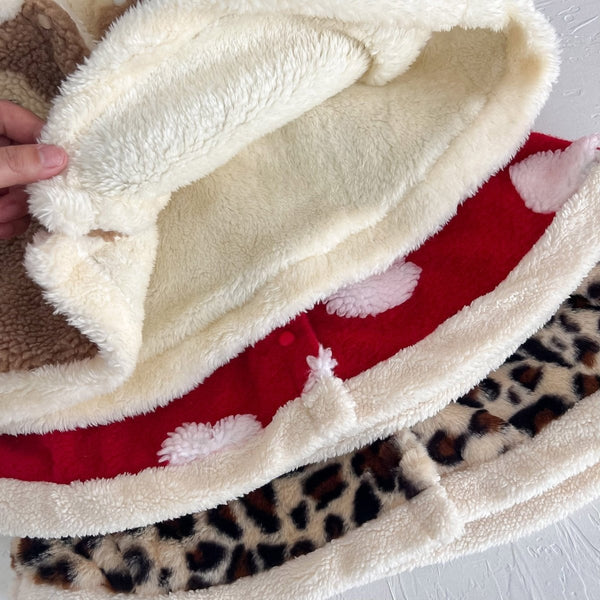 Autumn and Winter Baby Girl Cartoon Pattern Warm Cozy Fleece Cape - Nordavory