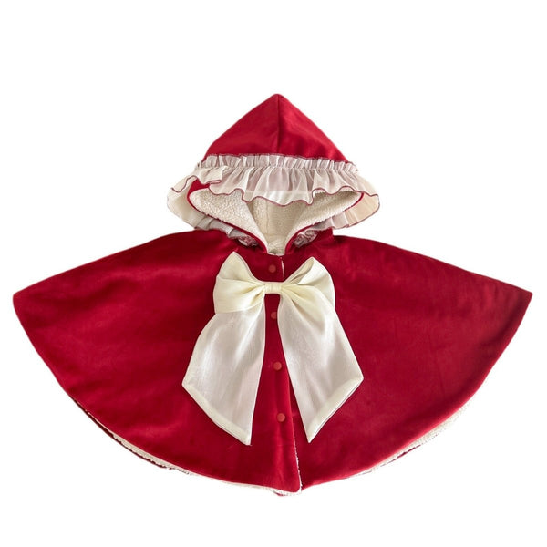 Autumn and Winter Baby Girl Color Patchwork Warm Cozy Fleece Cape - Nordavory