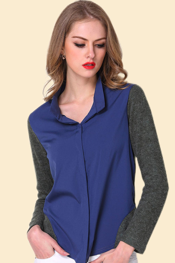 Two-Tone Spliced Shirt-Nordavory