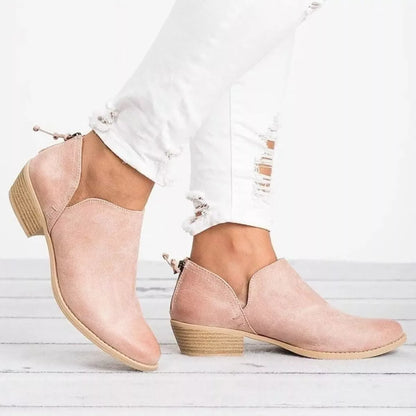 Point Toe Block Heels Boots-Nordavory