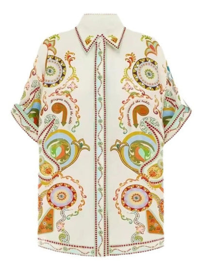 Printed Half Sleeve Shirt and Shorts Set-Nordavory