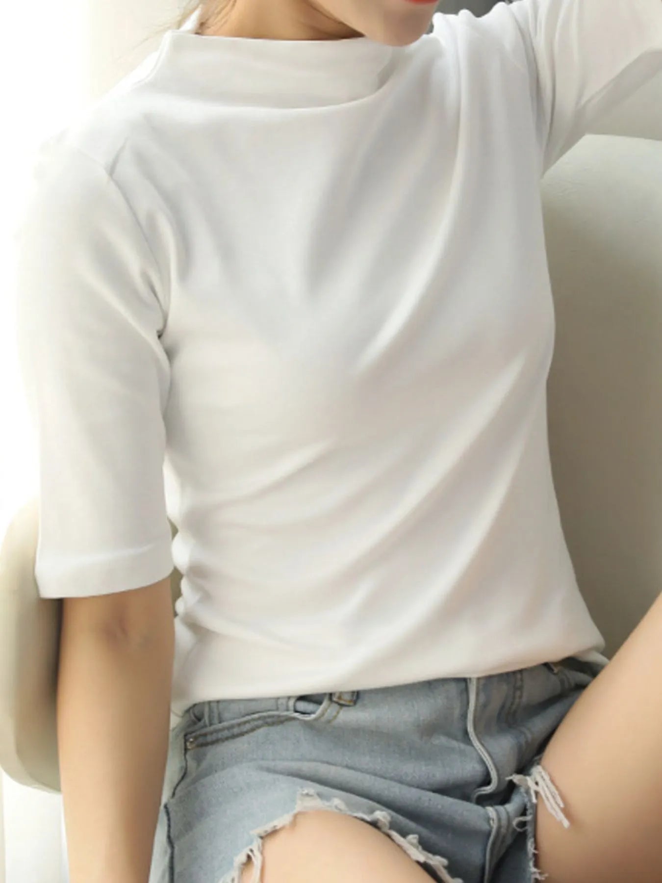 Solid Color Short Sleeve T-Shirt-Nordavory