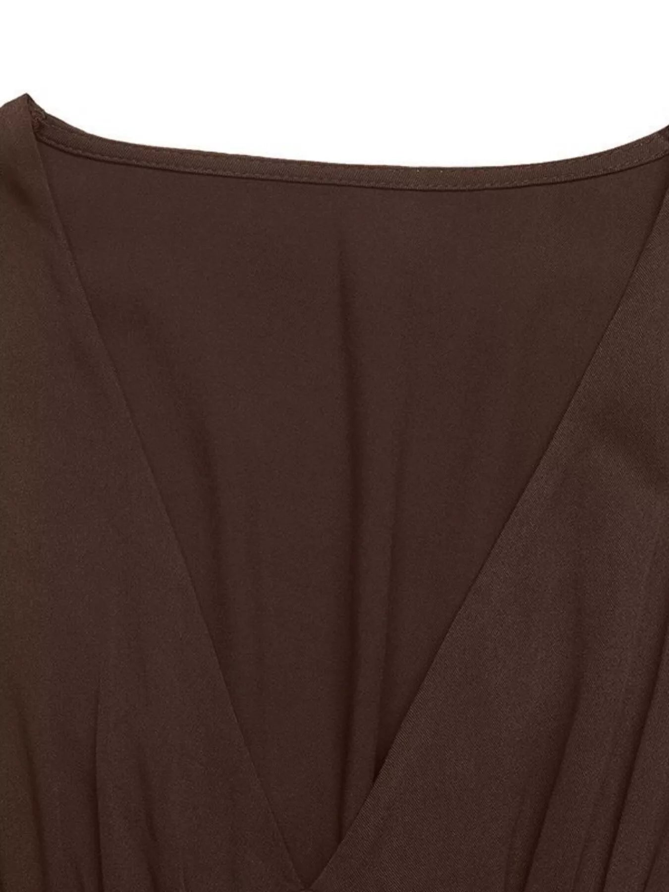 V-Neck Balloon Sleeve Midi Dress-Nordavory