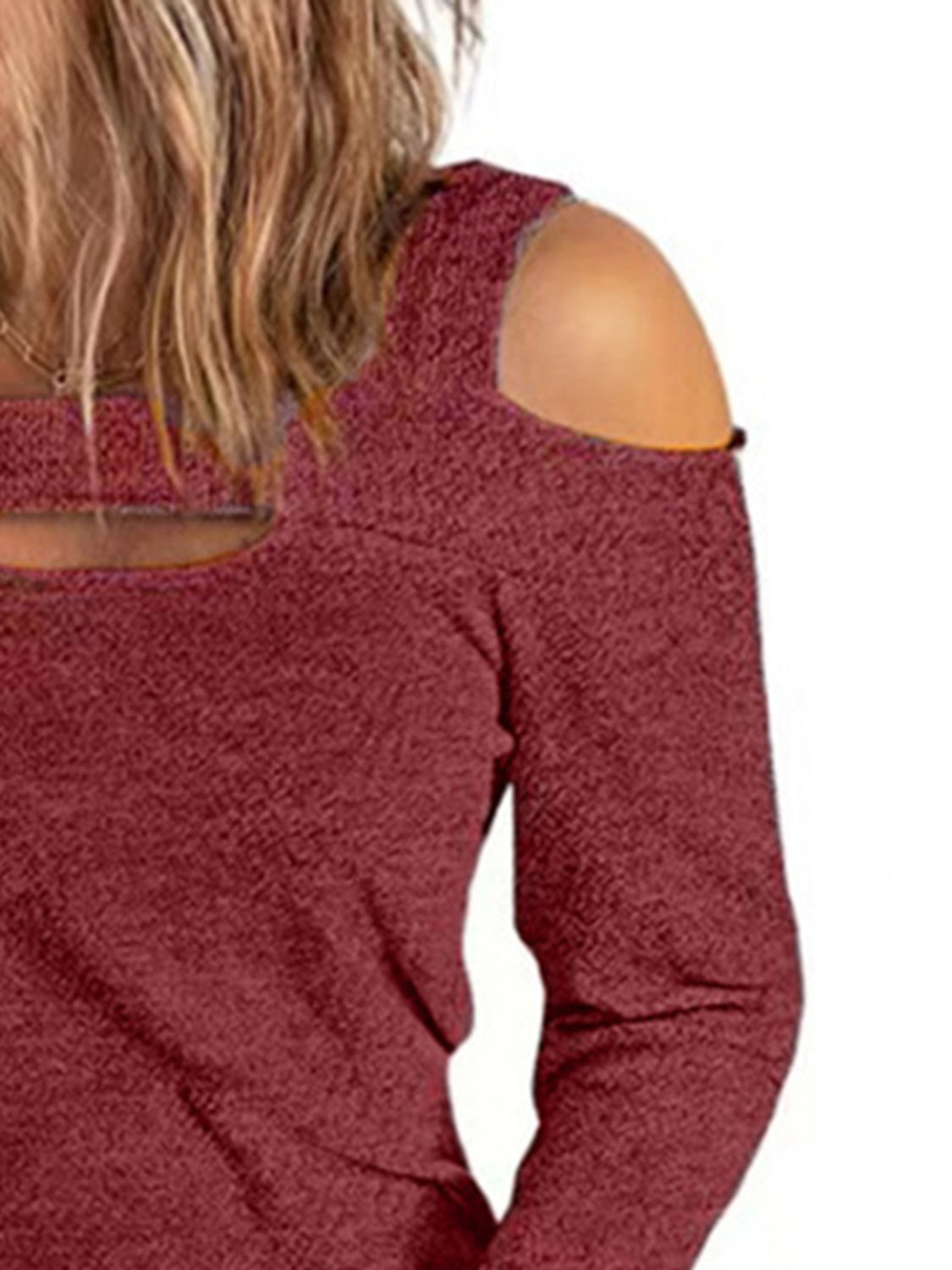 Full Size Cutout Cold Shoulder Blouse-Nordavory