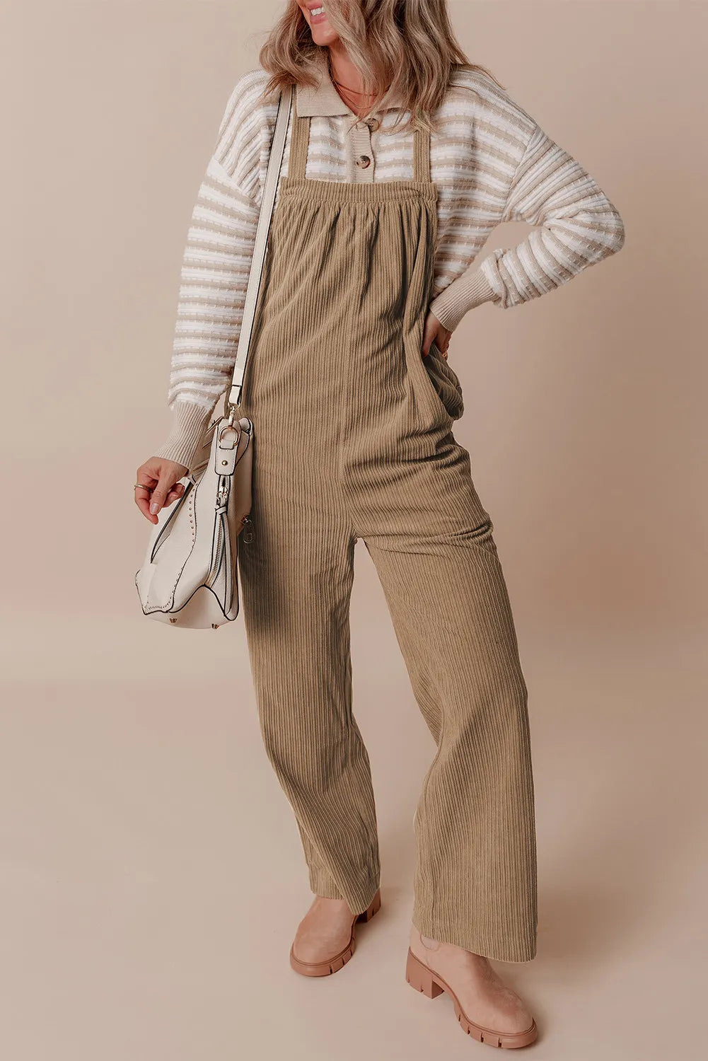 Square Neck Wide Strap Overalls-Nordavory