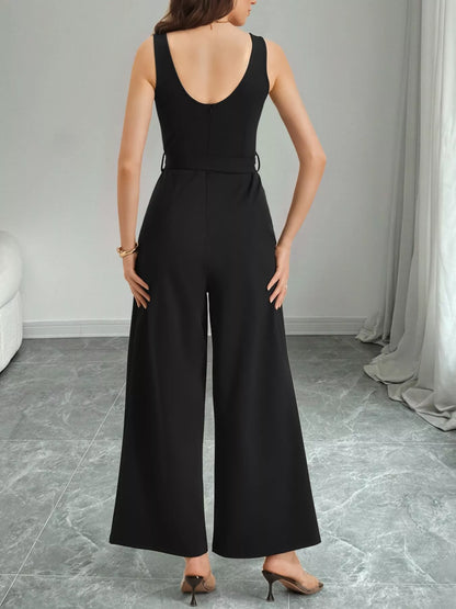 Color Block Wide Leg Jumpsuit-Nordavory