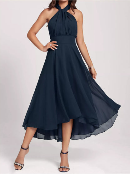 Ruched A-Line Midi Dress-Nordavory