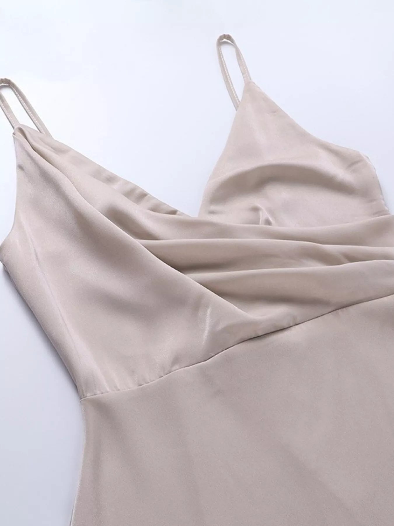 Ruched Slit Spaghetti Strap Dress-Nordavory