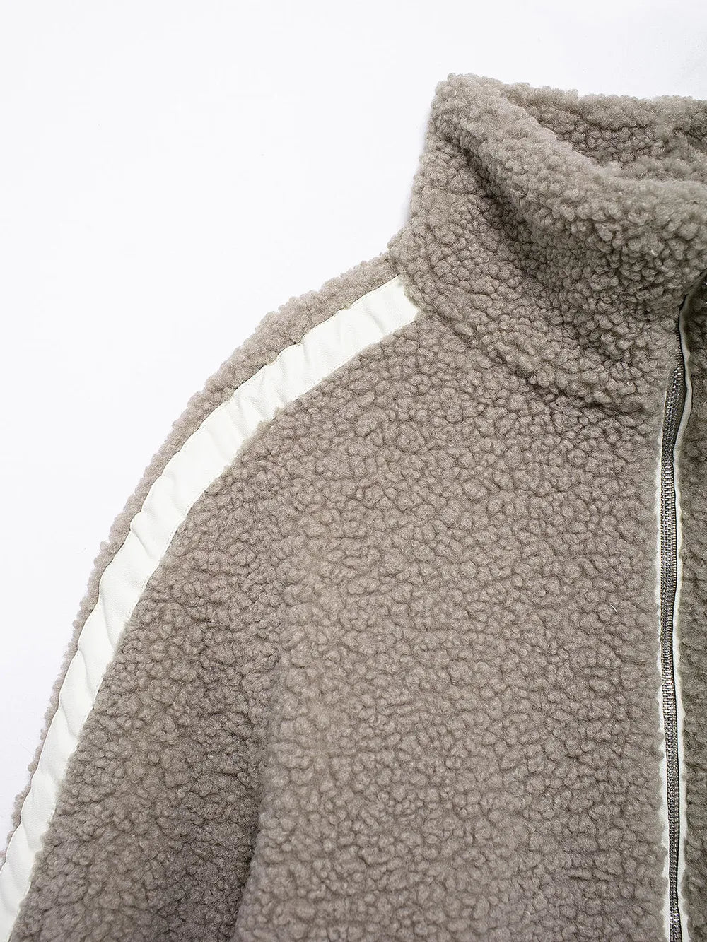 Zip Up Turtleneck Long Sleeve Plush Jacket-Nordavory