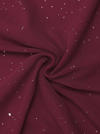 Glitter Off-Shoulder Maxi Dress-Nordavory