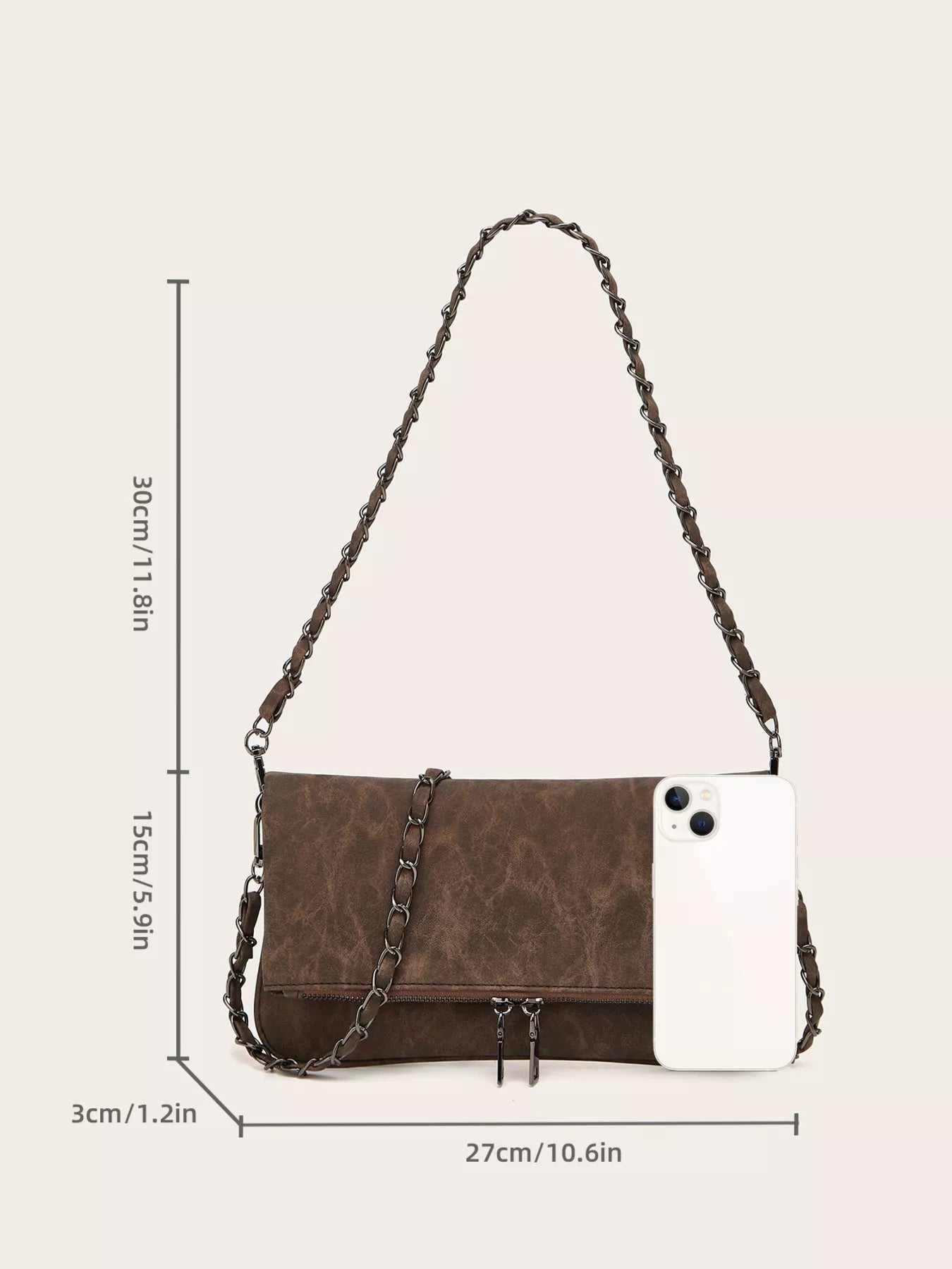PU Leather Chain Strap Shoulder Bag-Nordavory