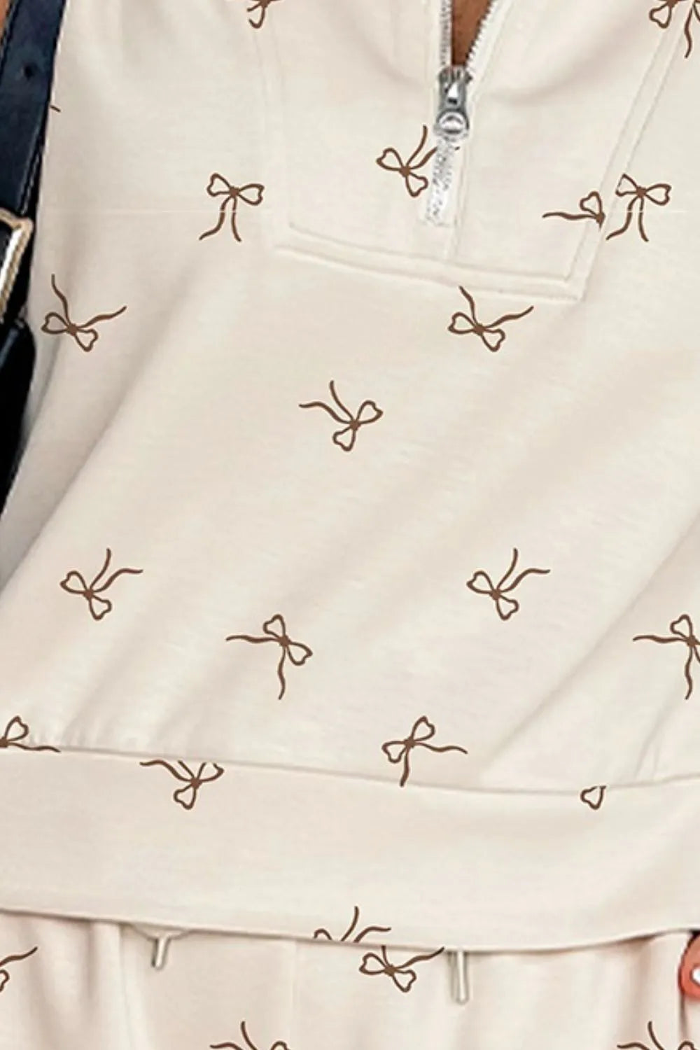 Bow Print Cap Sleeve Top and Shorts Set-Nordavory