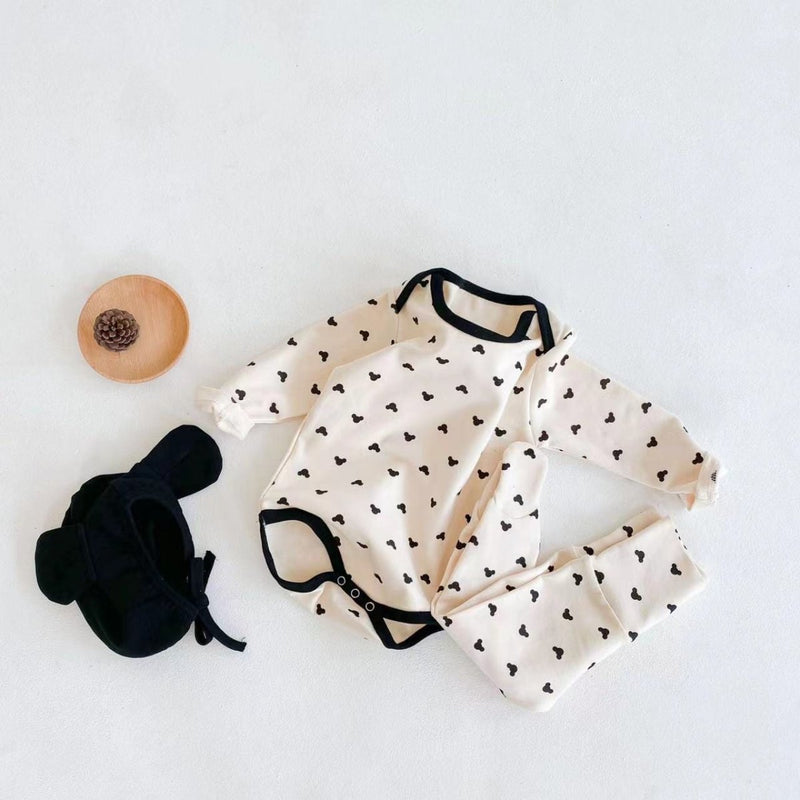 Baby Cartoon Print Pattern Soft Onesies Combo Trousers Sets - Nordavory