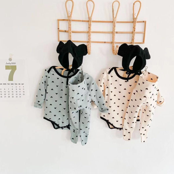 Baby Cartoon Print Pattern Soft Onesies Combo Trousers Sets - Nordavory