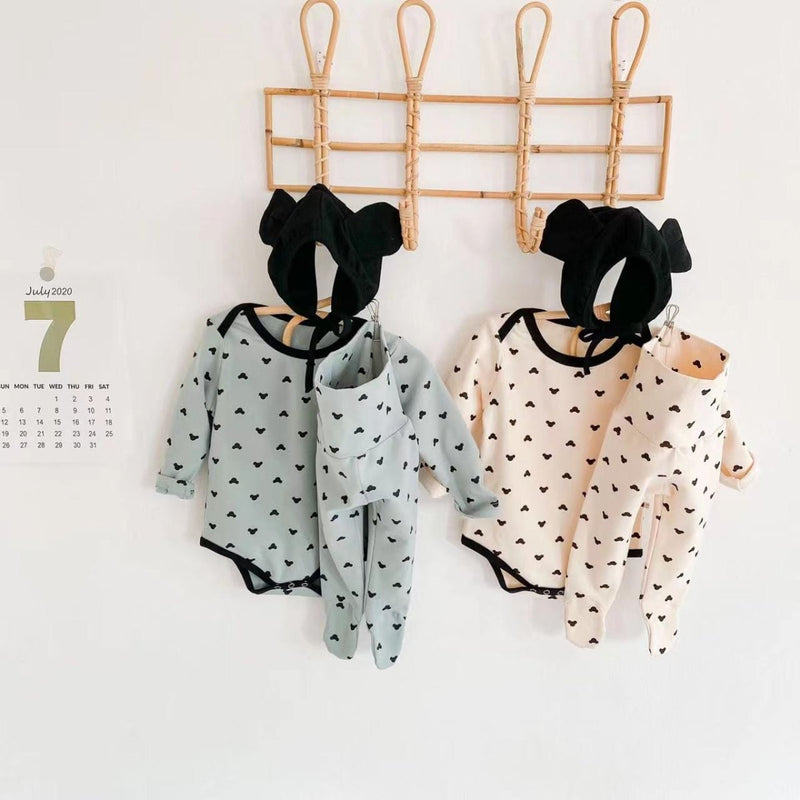 Baby Cartoon Print Pattern Soft Onesies Combo Trousers Sets - Nordavory