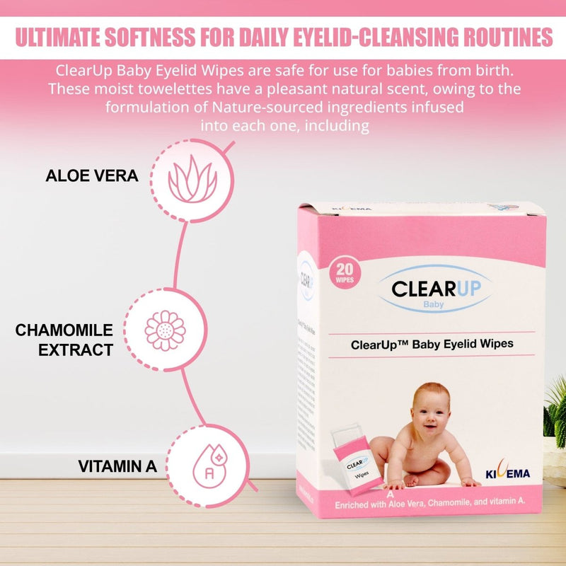Baby Eyelid Wipes - Soothing Care for Delicate Eyes (20 - Unit Pack) - Nordavory