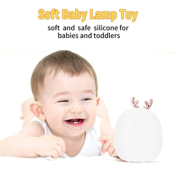 Baby Feeding, Adjustable, Creative, Rabbit, Elk Light, Silicone Light, - Nordavory