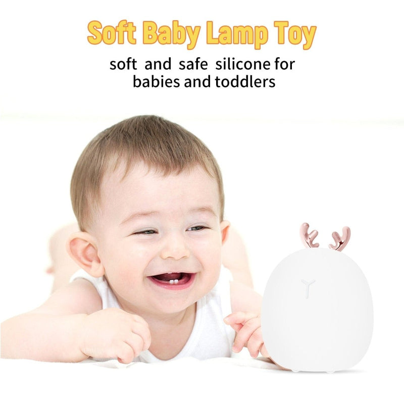 Baby Feeding, Adjustable, Creative, Rabbit, Elk Light, Silicone Light, - Nordavory