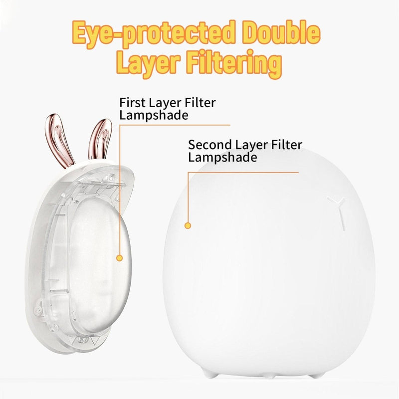 Baby Feeding, Adjustable, Creative, Rabbit, Elk Light, Silicone Light, - Nordavory