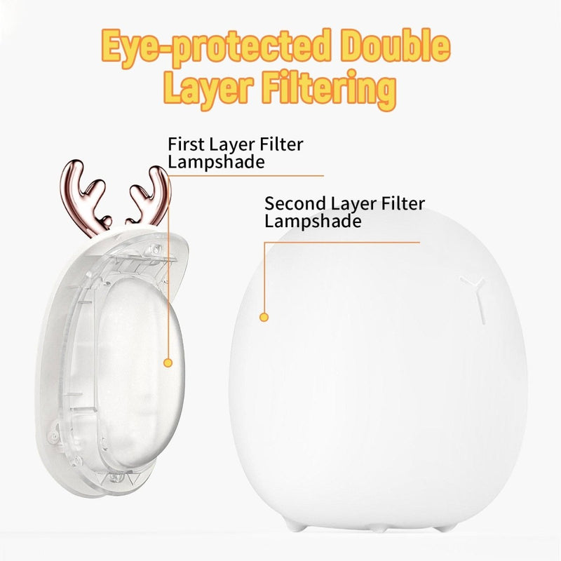 Baby Feeding, Adjustable, Creative, Rabbit, Elk Light, Silicone Light, - Nordavory