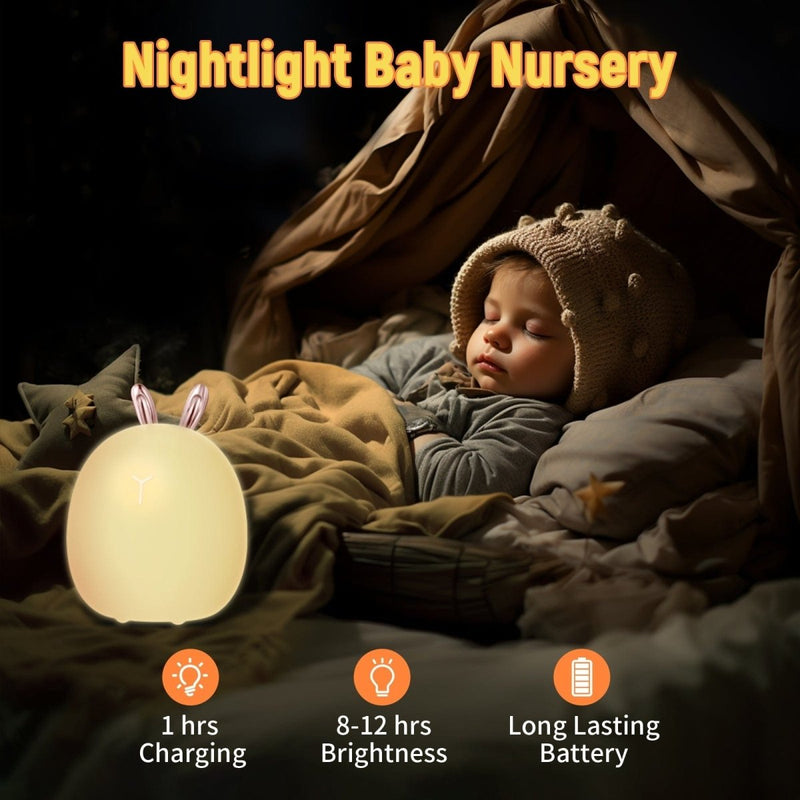 Baby Feeding, Adjustable, Creative, Rabbit, Elk Light, Silicone Light, - Nordavory