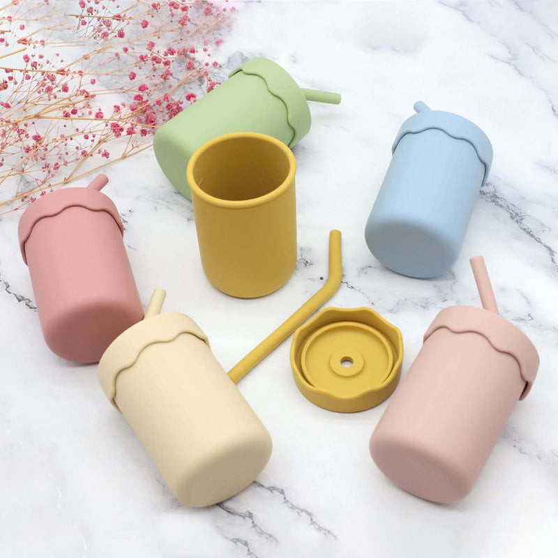 Baby Food Grade Silicone Straw Water Cup Training Leakproof Drop - Nordavory