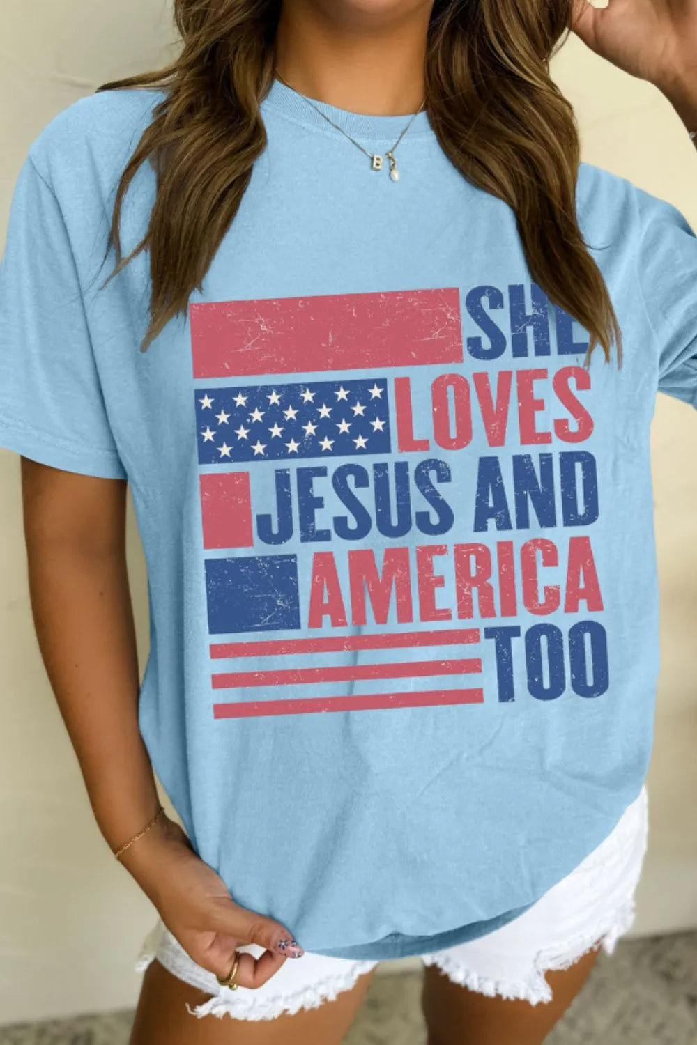 Patriotic US Flag Round Neck Short Sleeve T-Shirt-Nordavory