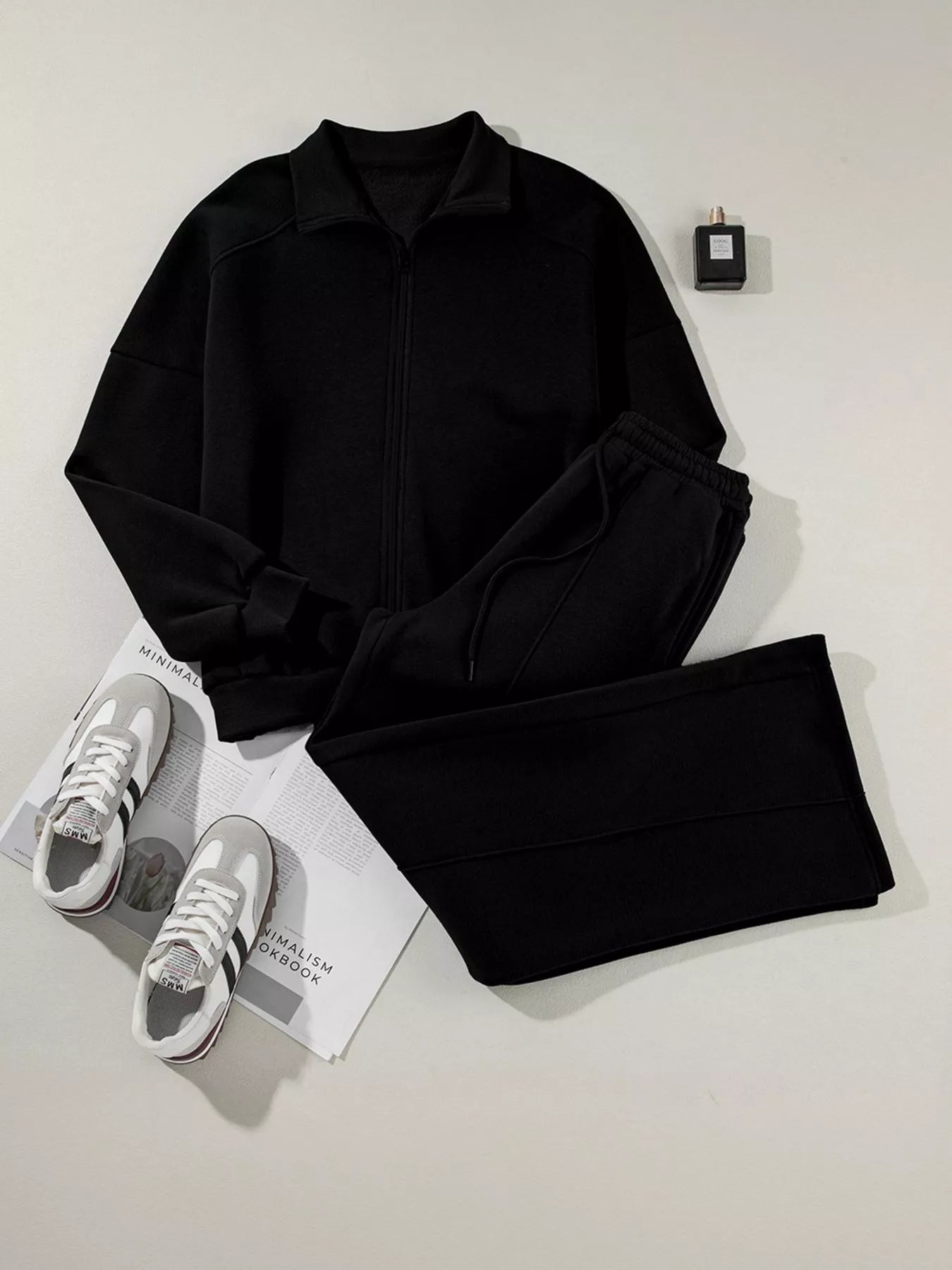 Relaxed Zip-Up Jacket & Drawstring Pants Set – image 18
