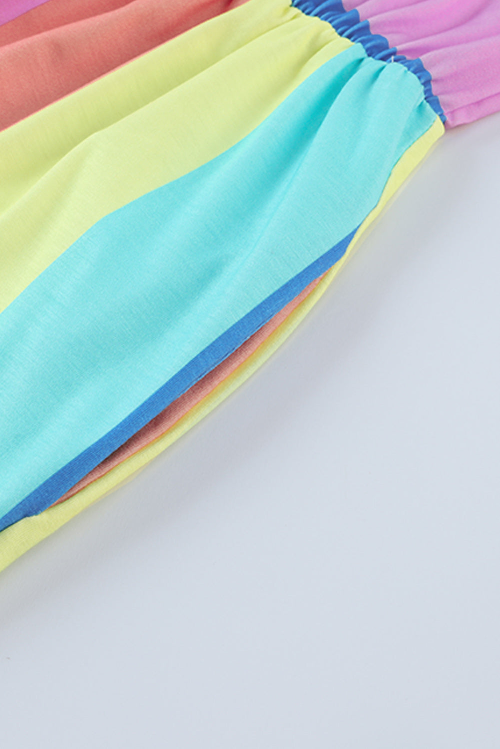 Multicolored Stripe Round Neck Romper-Nordavory