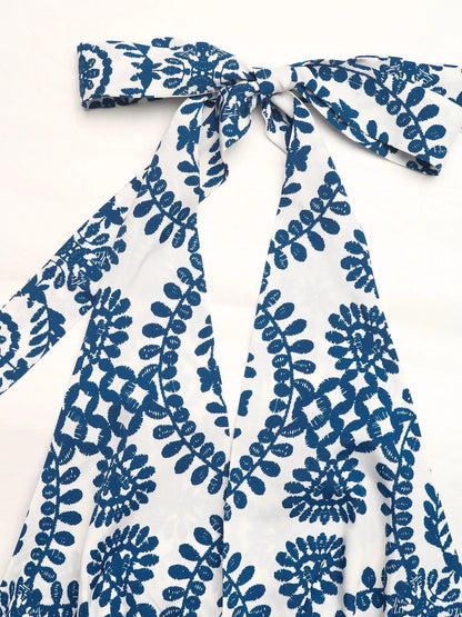 Printed Halter Neck Maxi Dress-Nordavory