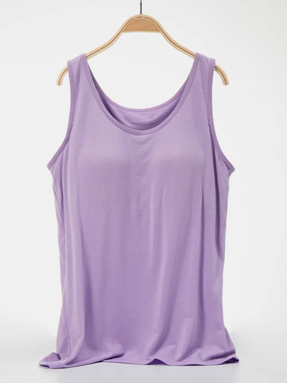 Scoop Neck Wide Strap Tank-Nordavory