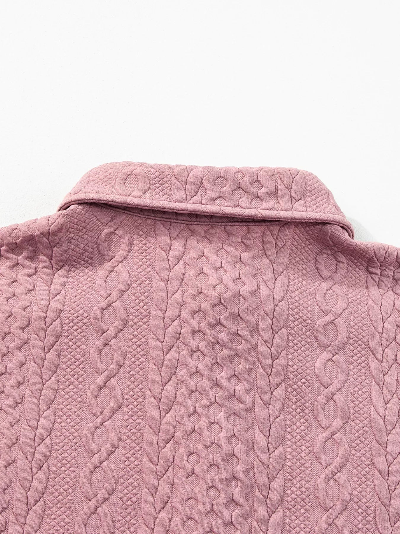 Cable Texture Puff Sleeve Loose Shacket-Nordavory