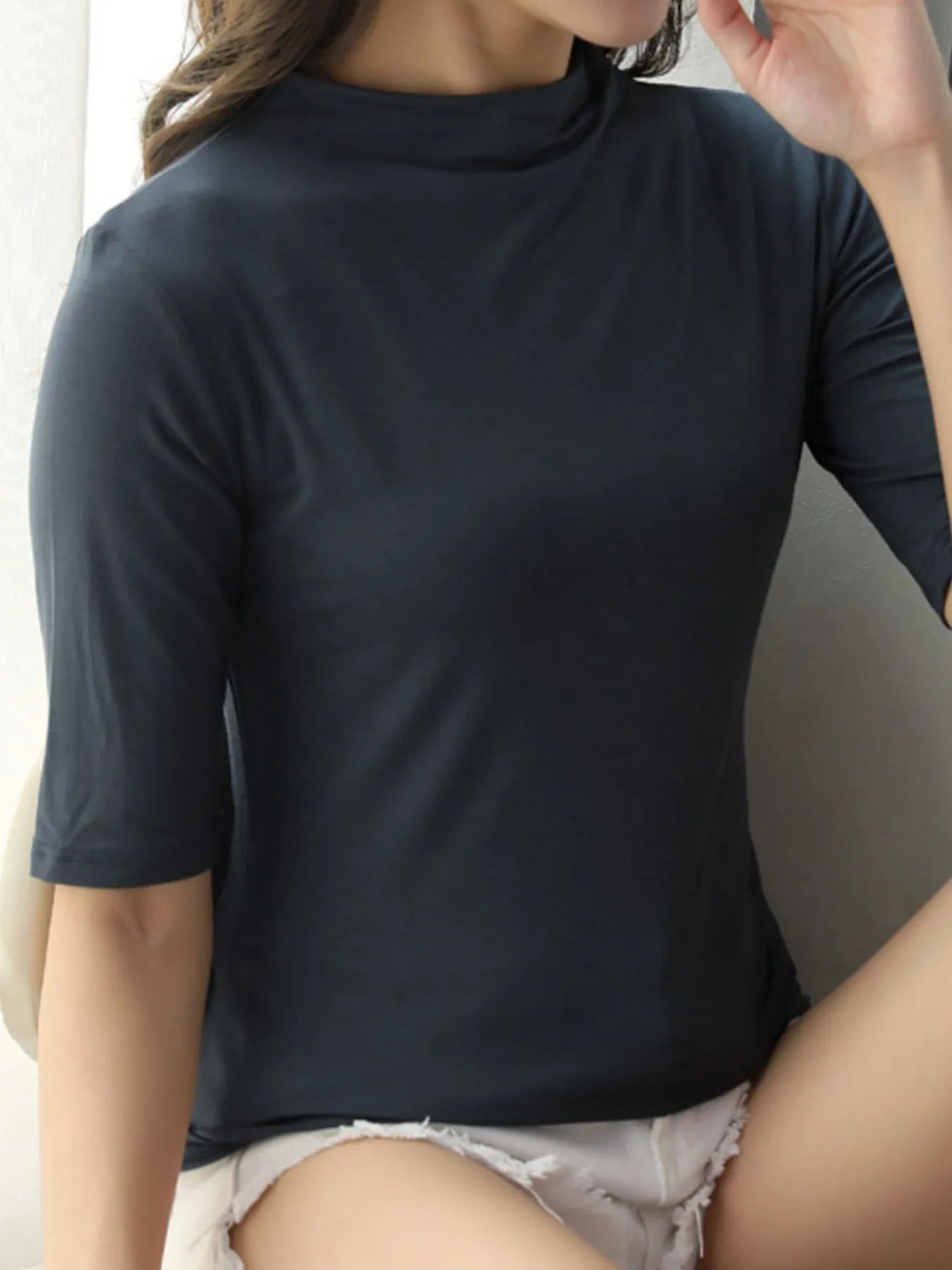 Solid Color Short Sleeve T-Shirt-Nordavory