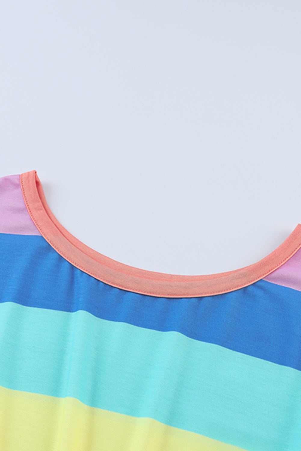 Multicolored Stripe Round Neck Romper-Nordavory