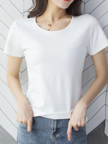 Round Neck Short Sleeve T-Shirt-Nordavory