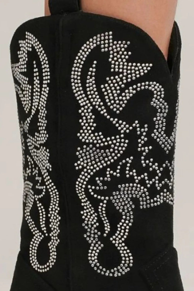 Beast Fashion Rhinestone Detail Point Toe Boots-Nordavory