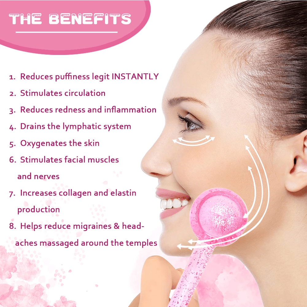 Beauty Ice Hockey Energy Crystal Globe Facial Massager - Nordavory