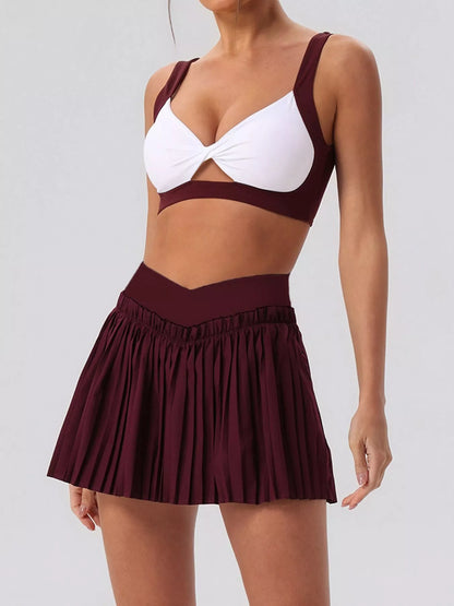 Sleeveless Top and Pleated Skirt Active Set – image 23