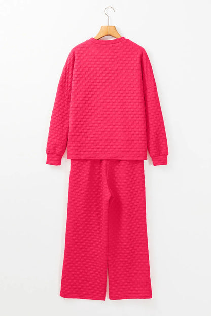 High-Low Round Neck Top and Pants Set-Nordavory