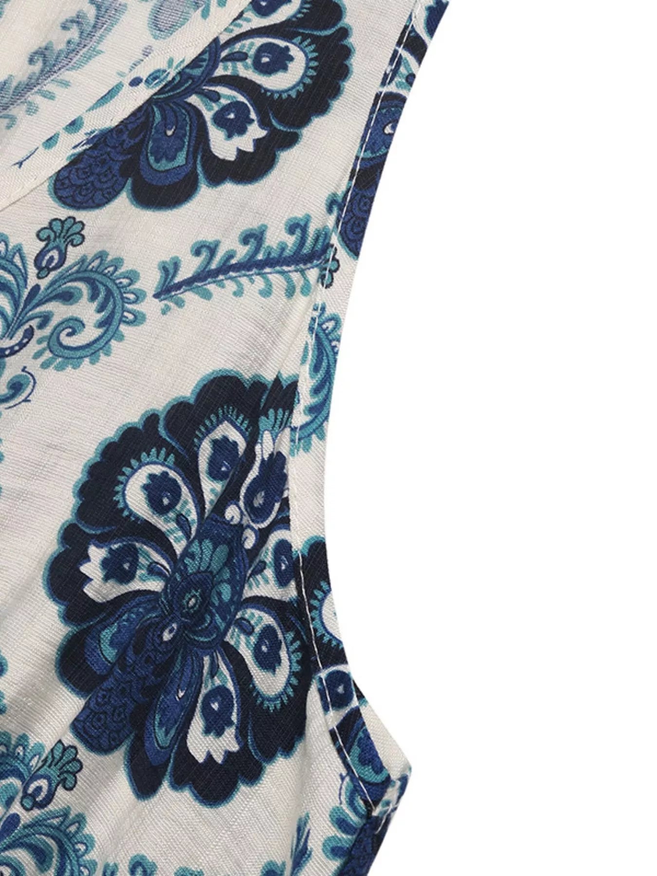 Printed Slit Sleeveless Maxi Dress-Nordavory