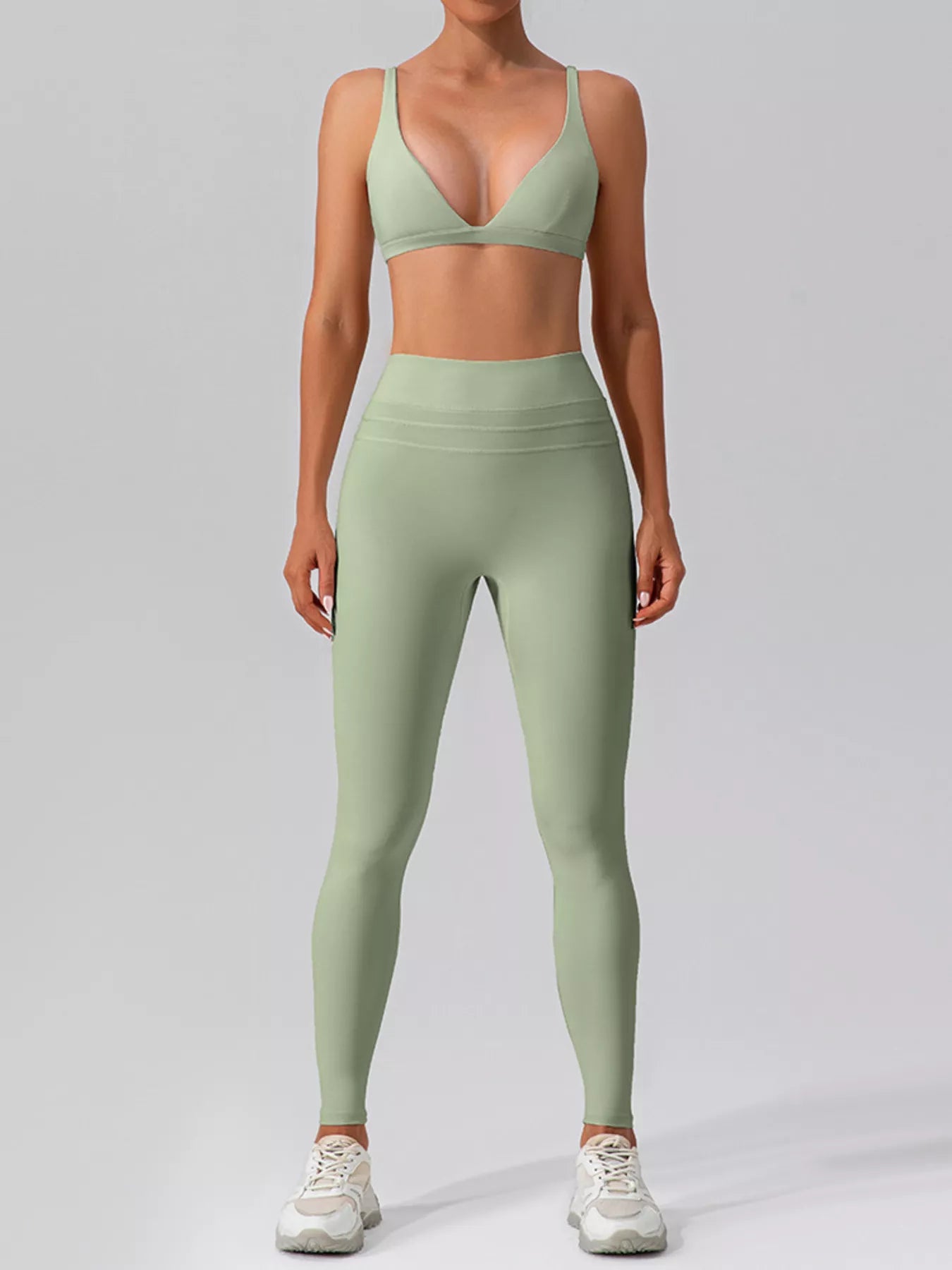 V-Neck Tank and High-Waisted Seamless Pants Active Set – image 3