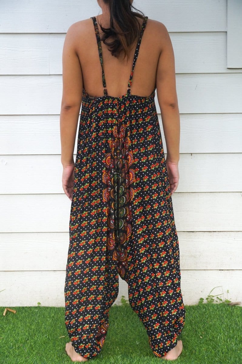 Black Chakra Hippie Jumpsuits, Boho Rompers, Festival Clothing Jumpsuits & Rompers nordavory